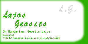 lajos geosits business card